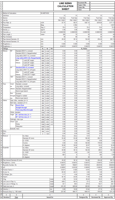 Gas Pressure Drop Calculation 