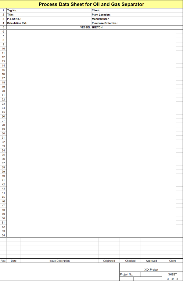 Blank Process Datasheet for Gas-Liquid Separator - Download