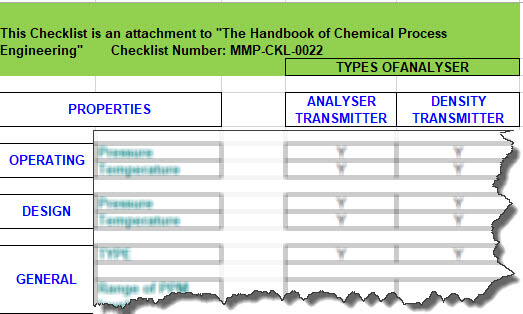MMP-CKL-0022 Checklist of Analyser
